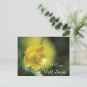 Yellow Flower Get Well Briefkaart (Staand voorkant)