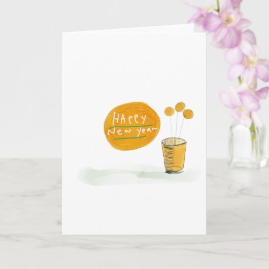 yellow　flower　new year kaart (Orchidee)