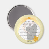Yellow Flower Round Photo Magnet Magneet (Voorkant / Achterkant)