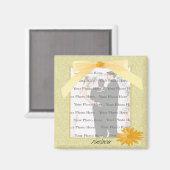 Yellow Flower Square Photo Magnet Magneet (Voorkant / Achterkant)
