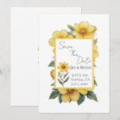 Yellow Flower Wedding Invitation (Devant / Derrière)