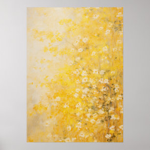 Yellow Flowers Abstracte kunst Poster
