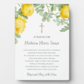 Yellow Flowers Baptism Prayer Fotoplaat (voorkant)