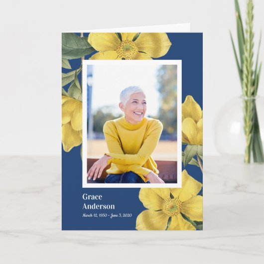 Yellow Flowers Celebration of Life Programme Programma (Voorkant)