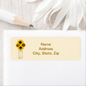Yellow Flowers Mason Jar Address Labels (Insitu)
