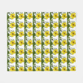 Yellow Flowers Pattern Fleece Deken (Voorkant (Horizontaal))