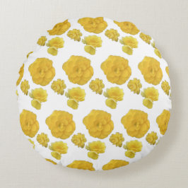Yellow Flowers Rond Kussen