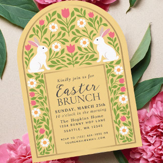 Yellow Folk Art Easter Brunch Arch Invitation