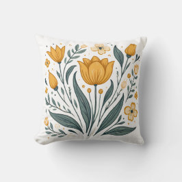 Yellow Folk Tulip Sierkussen