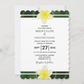 Yellow Frangipani Plumeria Wedding Invitations Kaart (Voorkant)