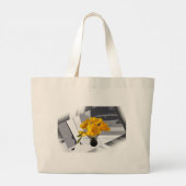 Yellow freesia grote tote bag (Achterkant)