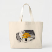 Yellow freesia grote tote bag (Voorkant)