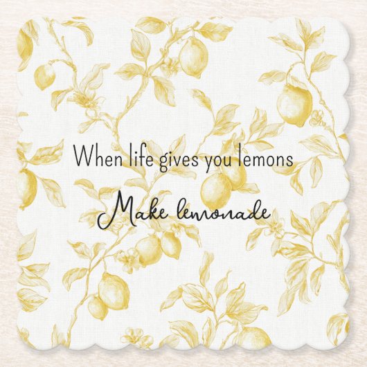 Yellow Fruit Lemons Make Lemonade Kartonnen Onderzetters (Voorkant)