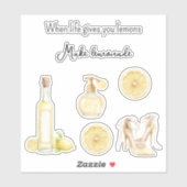 Yellow Fruit Lemons Make Lemonade (version 2) Sticker (Vel)
