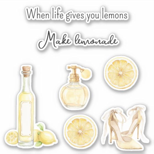 Yellow Fruit Lemons Make Lemonade (version 2) Sticker (Voorkant)