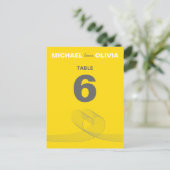 Yellow Fun Loopy Love Lines Table Number Card Briefkaart (Staand voorkant)