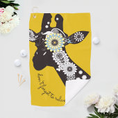 Yellow Funky Cool Paisley Giraffe Inspirerend Golfhanddoek