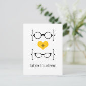 Yellow Geeky Glass Numéro de table Carte postale (Debout devant)