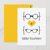Yellow Geeky Glass Numéro de table Carte postale (Devant / Derrière)