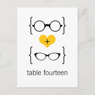 Yellow Geeky Glass Numéro de table Carte postale