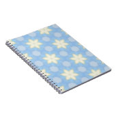 Yellow geometric stars on pale blue background notitieboek (Rechterzijde)