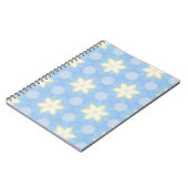 Yellow geometric stars on pale blue background notitieboek (Linkerzijde)