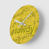Yellow Geometric Wall Clock Ronde Klok (Hoek)