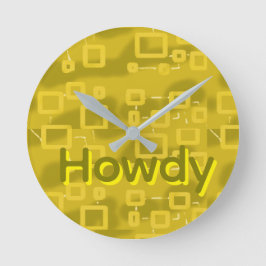 Yellow Geometric Wall Clock Ronde Klok