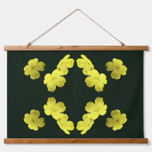 Yellow Geranium Flowers Abstracte kunst Hangend Wandkleed