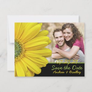 Yellow Gerbera Daisy Photo Wedding Save Date Save The Date