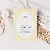 Yellow Gingham Baby Shower Invitation