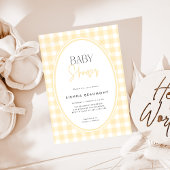 Yellow Gingham Baby Shower Invitation