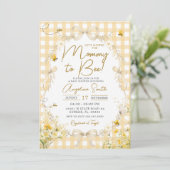 Yellow Gingham Bee Baby Shower Invitation (Debout devant)