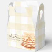 Yellow Gingham Bow Pannenkoek Brunch Baby shower Bedankdoosjes (Open)