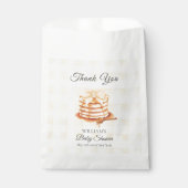 Yellow Gingham Bow Pannenkoek Brunch Baby shower Bedankzakje (Voorkant)