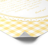 Yellow Gingham Coquette Bow Diaper Thoughts Baby Poster (Hoek)
