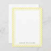 Yellow Gingham Flat Dank u opmerkingen Kaart (Voorkant / Achterkant)