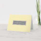Yellow Gingham Gefeliciteerd met je verwachting Kaart (Voorkant)