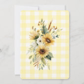 Yellow Gingham Herfst Zonnebloemen Thanksgiving Kaart (Achterkant)