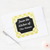Yellow Gingham Keuken Stickers (Envelop)