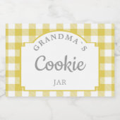 Yellow Gingham Pantry Voedselcontainer Etiket (Enkel label)