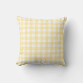 Yellow Gingham Plaid Sierkussen (Voorkant)