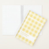 Yellow Gingham Plaid Transparent Frame Notebook Notitieboek (Binnen)