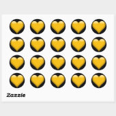 Yellow Glass Heart Customizable Ronde Sticker (Vel)