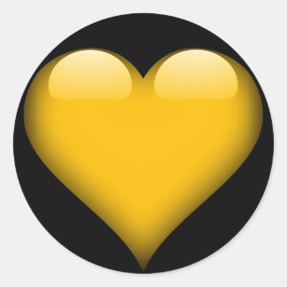 Yellow Glass Heart Customizable Ronde Sticker