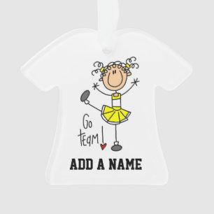 Yellow Go Team Cheerleader Ornament