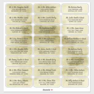 Yellow Gold Aquarelle Script Étiquettes de adresse