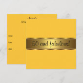 Yellow Gold Fabulous 50e verjaardag Kaart (Voorkant / Achterkant)