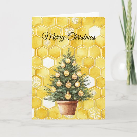 Yellow Gold Honey Christmas Tree Kaart (Voorkant)