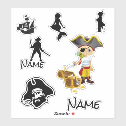 Yellow Gold Pirate Boy Sticker (Vel)